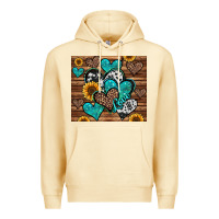 Pina Colada turquoise sunflower hearts Premium Hoodie - Jasminsmagicworld
