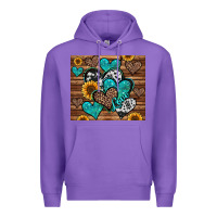 Purple turquoise sunflower hearts Premium Hoodie - Jasminsmagicworld