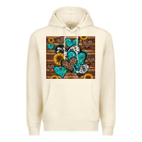 Sandshell turquoise sunflower hearts Premium Hoodie - Jasminsmagicworld