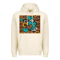 Tofu turquoise sunflower hearts Premium Hoodie - Jasminsmagicworld