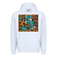 White turquoise sunflower hearts Premium Hoodie - Jasminsmagicworld