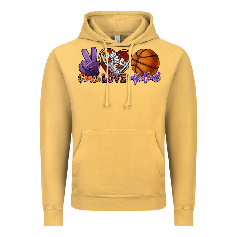 Peace Love Basketball Vintage Hoodie by HowdyJamesFarm | Teevron