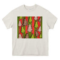 Cream Christmas cakes leopard Heavy Core Tee - Jasminsmagicworld