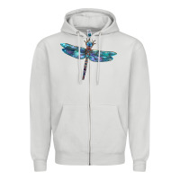 Dove Grey Blue Dragonfly Zipper Hoodie - LillyAllenDesigns