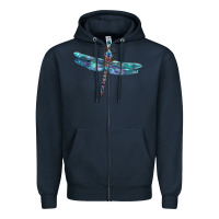Navy Blue Dragonfly Zipper Hoodie - LillyAllenDesigns
