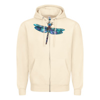 Sandshell Blue Dragonfly Zipper Hoodie - LillyAllenDesigns