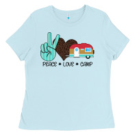 Baby Blue Peace Love Camp Ladies Tee - Bettercallsaul