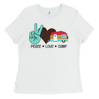 White Peace Love Camp Ladies Tee - Bettercallsaul