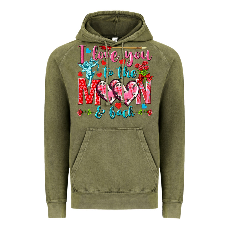 I Love You To The Moon And Back Valentine's Day Vintage Hoodie by HowdyJamesFarm | Teevron