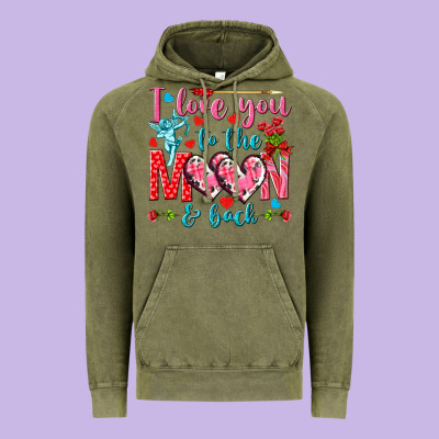 I Love You To The Moon And Back Valentine's Day Vintage Hoodie Designed By Howdyjamesfarm