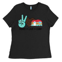 Black Peace Love Camp Ladies Tee - Bettercallsaul