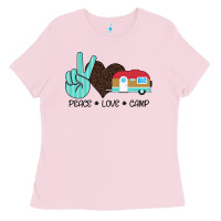 Bubblegum Pink Peace Love Camp Ladies Tee - Bettercallsaul