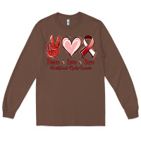 Chestnut Peace Love Cure Heart And Neck Cancer Long Sleeve Tee - Jasminsmagicworld