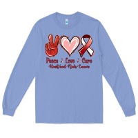 Colony Blue Peace Love Cure Heart And Neck Cancer Long Sleeve Tee - Jasminsmagicworld