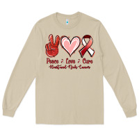 Mushroom Peace Love Cure Heart And Neck Cancer Long Sleeve Tee - Jasminsmagicworld