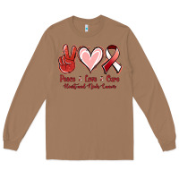 Toasted Coconut Peace Love Cure Heart And Neck Cancer Long Sleeve Tee - Jasminsmagicworld