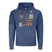 Vintage Denim paris bonjour eiffel tower paris lover paris traveling vacay Vintage Hoodie - trangStudio