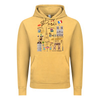 Vintage Mustard paris bonjour eiffel tower paris lover paris traveling vacay Vintage Hoodie - trangStudio