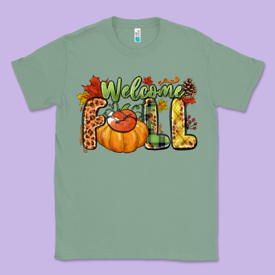 Welcome Fall Classic Tee Designed By Nancycooperartshop