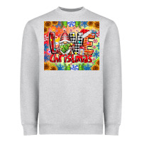 Heather Grey Love Christmas gnome Heavyweight Sweatshirt - CowhideDigitalArt