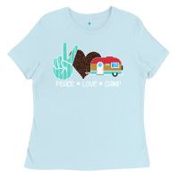 Baby Blue Peace Love Camp Ladies Tee - Bettercallsaul