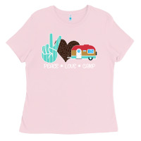 Bubblegum Pink Peace Love Camp Ladies Tee - Bettercallsaul