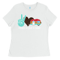 White Peace Love Camp Ladies Tee - Bettercallsaul