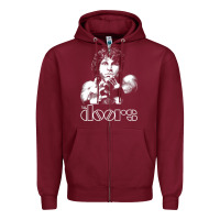 Burgundy Jim Morrison Zipper Hoodie - trangStudio