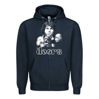 Navy Jim Morrison Zipper Hoodie - trangStudio