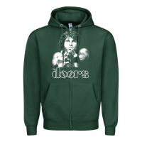 Sports Green Jim Morrison Zipper Hoodie - trangStudio