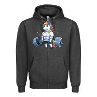 Charcoal Heather Unicorn Weightlifting T Fitness Gym Deadlift Rainbow Gifts Party Men W Zipper Hoodie - trangStudio