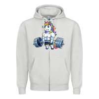 Dove Grey Unicorn Weightlifting T Fitness Gym Deadlift Rainbow Gifts Party Men W Zipper Hoodie - trangStudio