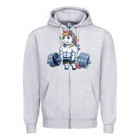 Heather Grey Unicorn Weightlifting T Fitness Gym Deadlift Rainbow Gifts Party Men W Zipper Hoodie - trangStudio