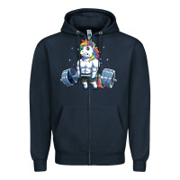 Navy Unicorn Weightlifting T Fitness Gym Deadlift Rainbow Gifts Party Men W Zipper Hoodie - trangStudio