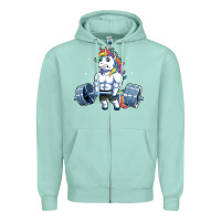 Seafoam Unicorn Weightlifting T Fitness Gym Deadlift Rainbow Gifts Party Men W Zipper Hoodie - trangStudio