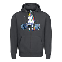 Smoke Unicorn Weightlifting T Fitness Gym Deadlift Rainbow Gifts Party Men W Zipper Hoodie - trangStudio