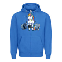 True Royal Unicorn Weightlifting T Fitness Gym Deadlift Rainbow Gifts Party Men W Zipper Hoodie - trangStudio