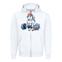 White Unicorn Weightlifting T Fitness Gym Deadlift Rainbow Gifts Party Men W Zipper Hoodie - trangStudio
