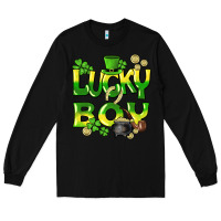 Black Lucky Boy St. Patrick's Day Long Sleeve Tee - HowdyJamesFarm