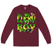 Burgundy Lucky Boy St. Patrick's Day Long Sleeve Tee - HowdyJamesFarm