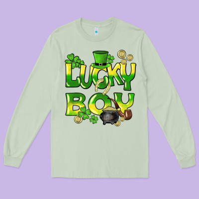 Lucky Boy St. Patrick's Day Long Sleeve Tee Designed By Howdyjamesfarm