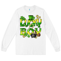 White Lucky Boy St. Patrick's Day Long Sleeve Tee - HowdyJamesFarm