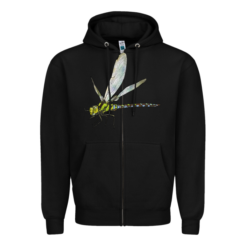 Blue And Yellow Dragonfly Zipper Hoodie by LillyAllenDesigns | Teevron
