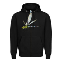 Black Blue And Yellow Dragonfly Zipper Hoodie - LillyAllenDesigns