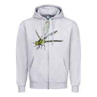 Heather Grey Blue And Yellow Dragonfly Zipper Hoodie - LillyAllenDesigns