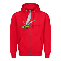 Red Blue And Yellow Dragonfly Zipper Hoodie - LillyAllenDesigns