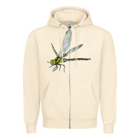 Sandshell Blue And Yellow Dragonfly Zipper Hoodie - LillyAllenDesigns