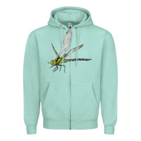 Seafoam Blue And Yellow Dragonfly Zipper Hoodie - LillyAllenDesigns