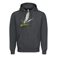 Smoke Blue And Yellow Dragonfly Zipper Hoodie - LillyAllenDesigns