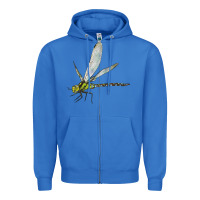 True Royal Blue And Yellow Dragonfly Zipper Hoodie - LillyAllenDesigns